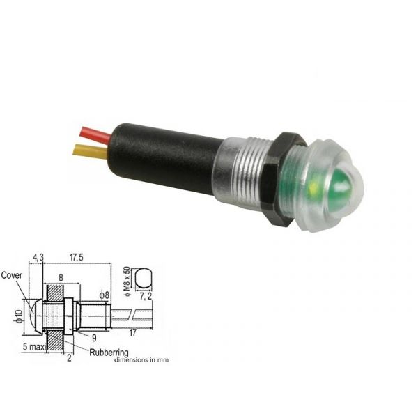 Velleman LED Piloto Waterproof 12v Green - 12VTG
