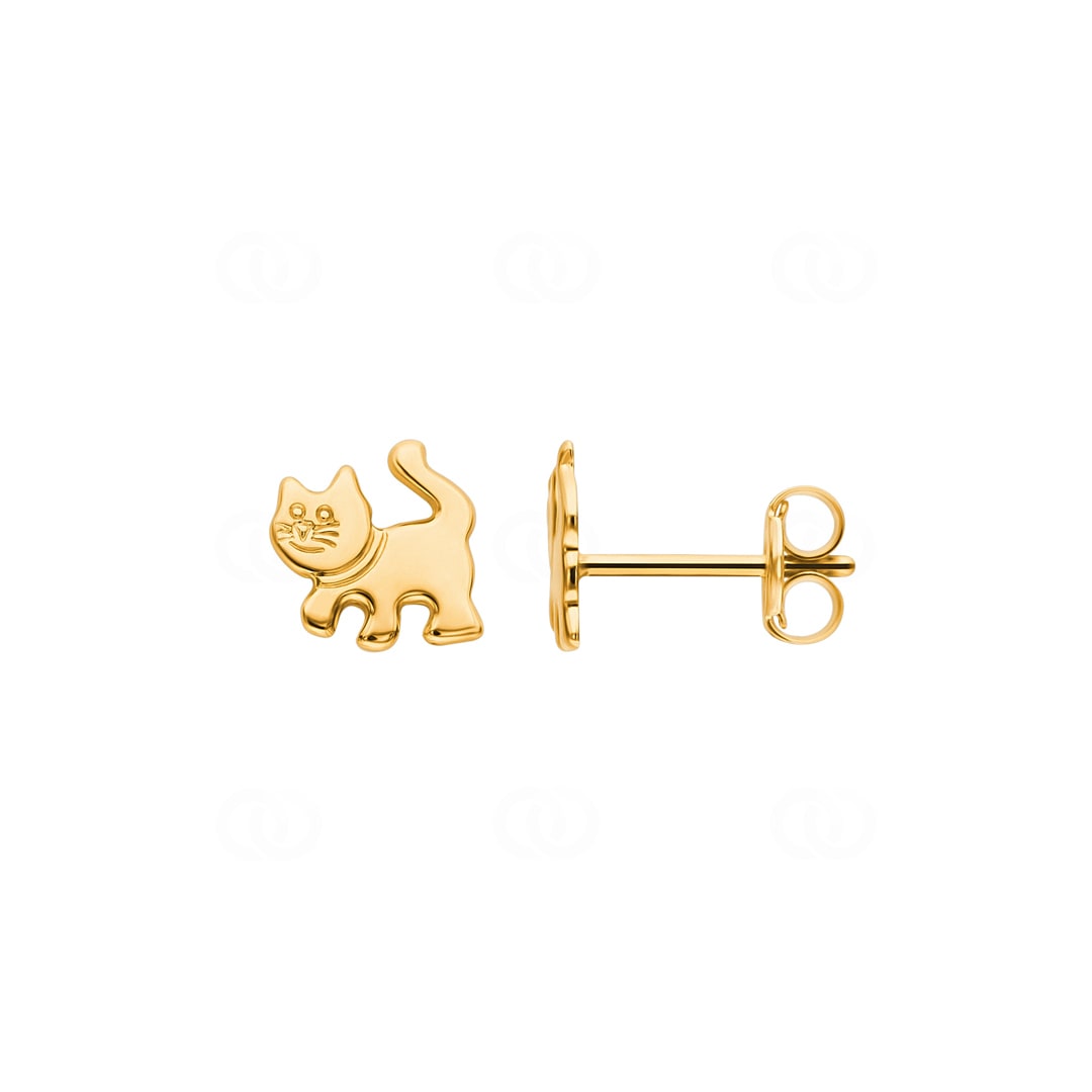 Ohrstecker 750/18 K Gelbgold Katzen