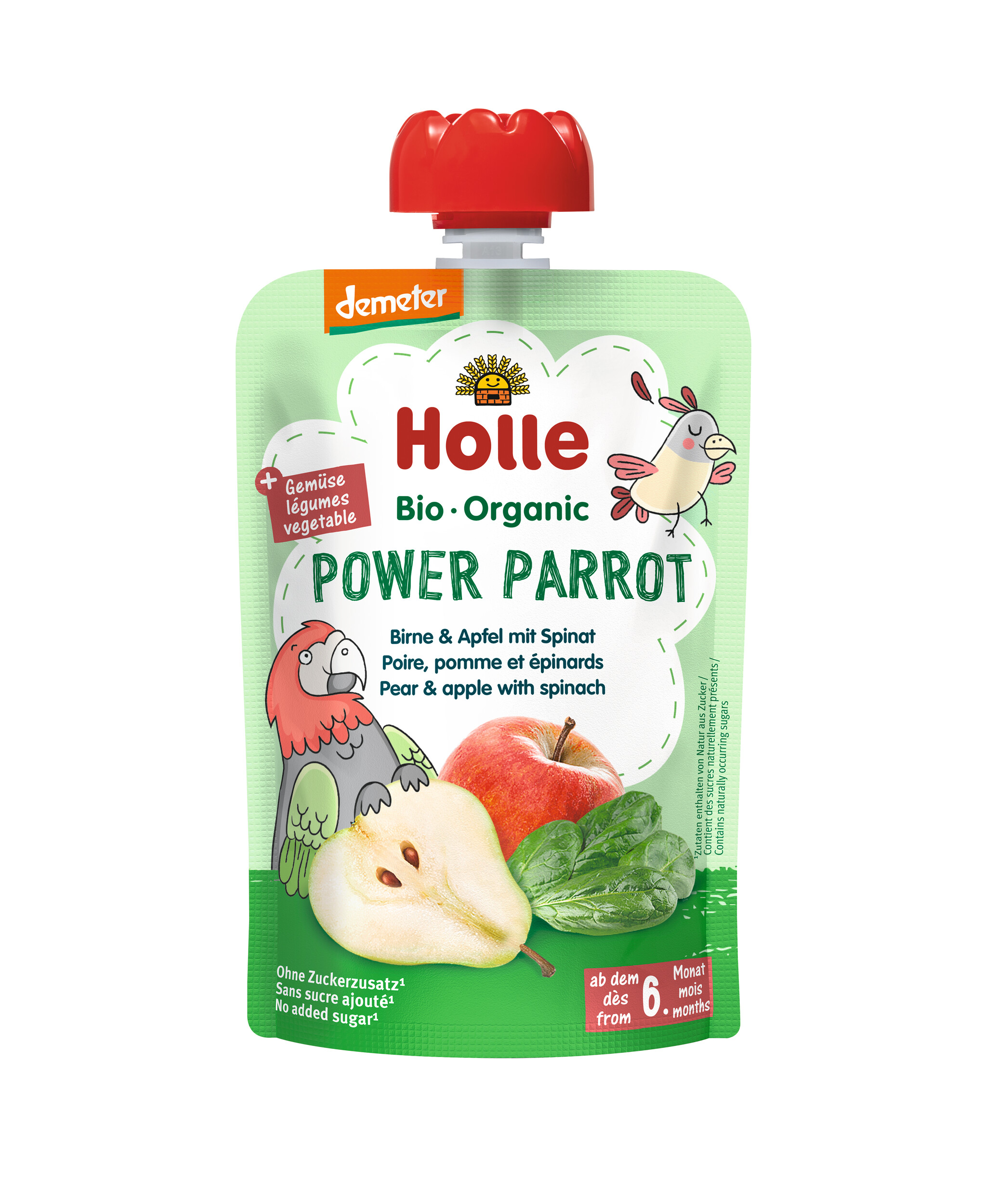 HOLLE Power Parrot - Pouchy<br>100 g, Birne Apfel & Spinat