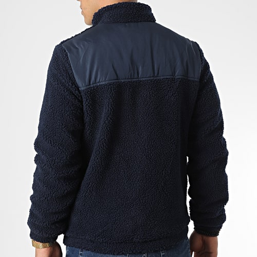 Pull Col Zippé Fourrure Polaire 20714847 Bleu Marine