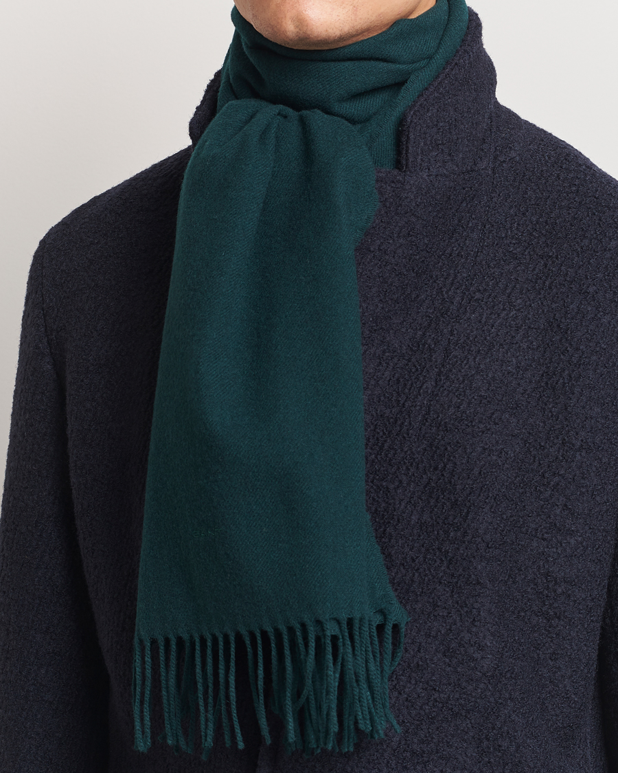 GANT Wool Scarf Tartan Green