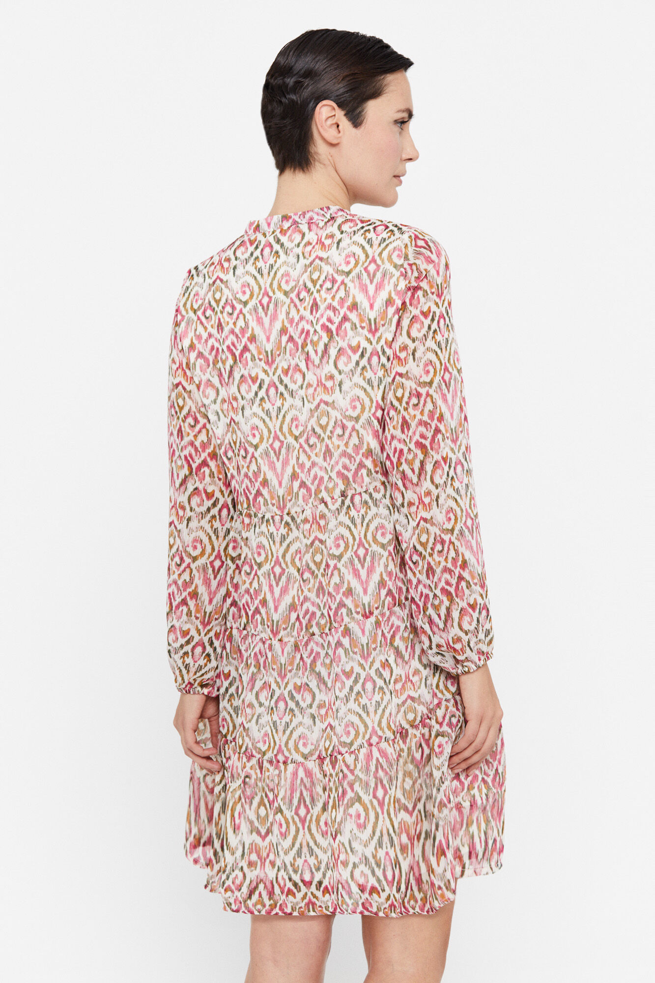 Vestido curto reciclado - Estampa branca