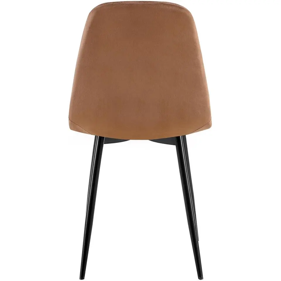CLP Eetkamerstoel Baxter zwart Frame - Metaal - bruin