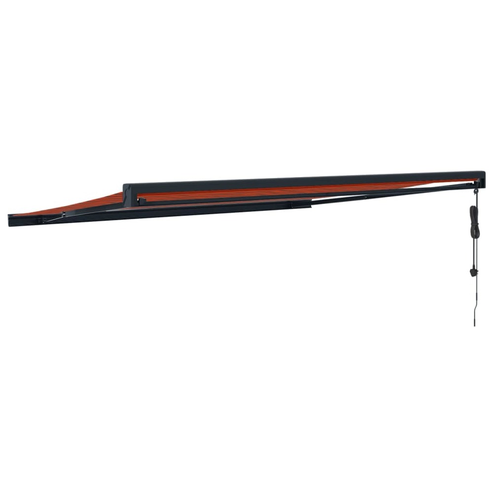 Auvent rétractable orange et marron 4,5x3 m tissu et aluminium