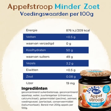 Hero Appelstroop Minder Zoet 380g