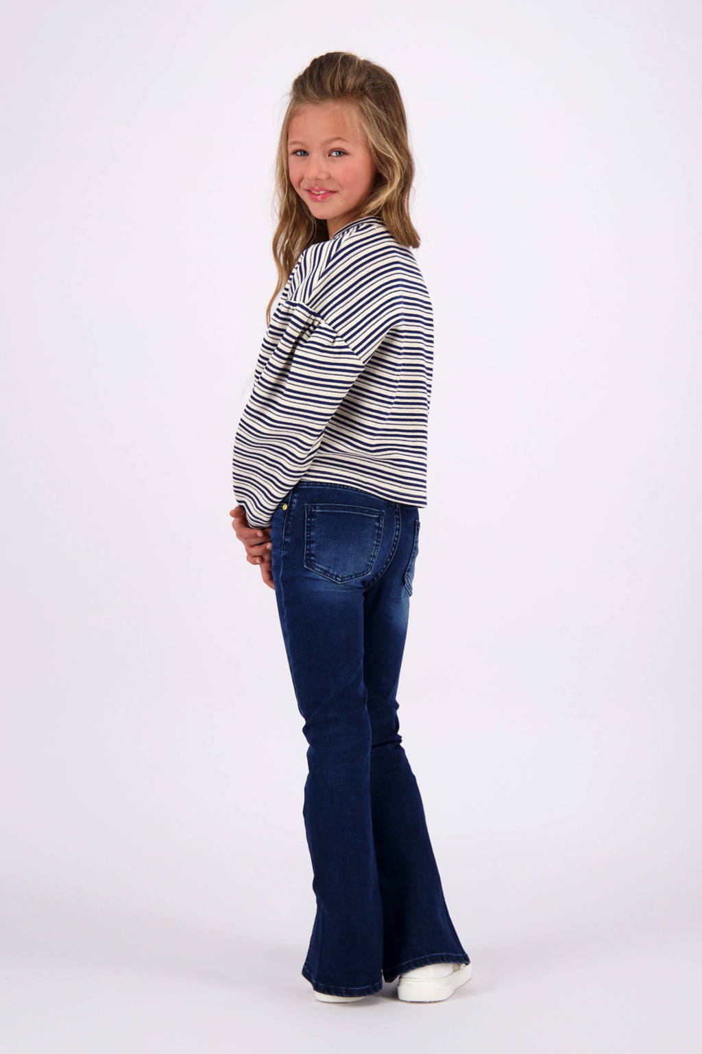 Vingino flared fit jeans dark blue denim