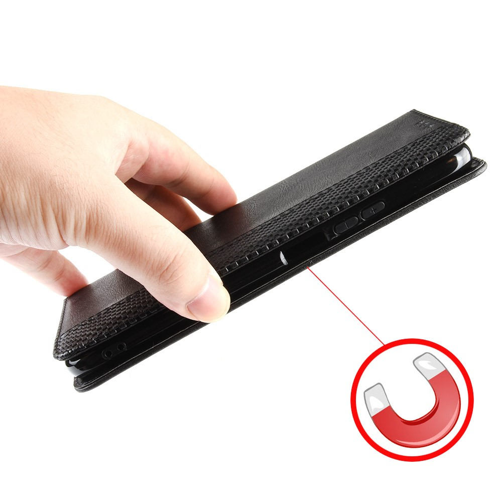 iPod Touch 7 / 6 / 5 Retro Leder Tasche Flip Cover Fashion Design - Schwarz