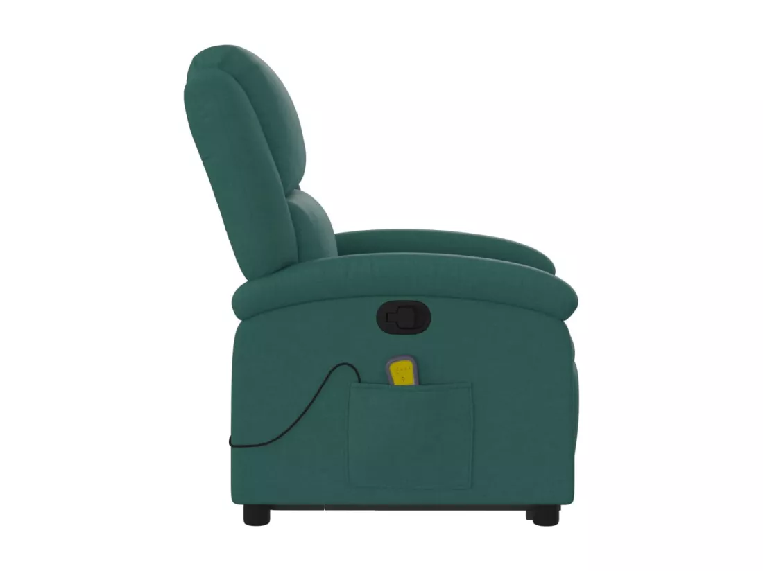 Fauteuil inclinable massant Vert foncé Tissu