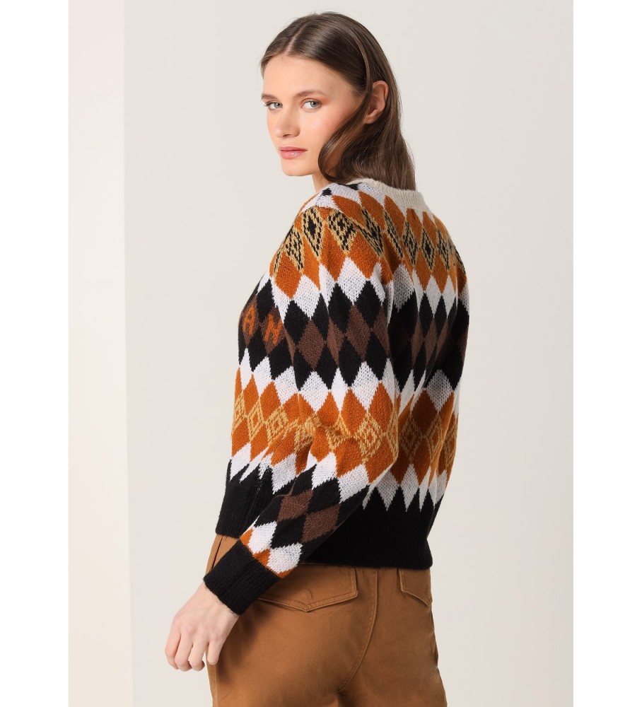 Camiseta Lois de gola redonda com losangos multicoloridos