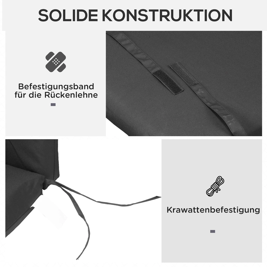 Outsunny Stuhlauflage mit 180g? Polyester schwarz