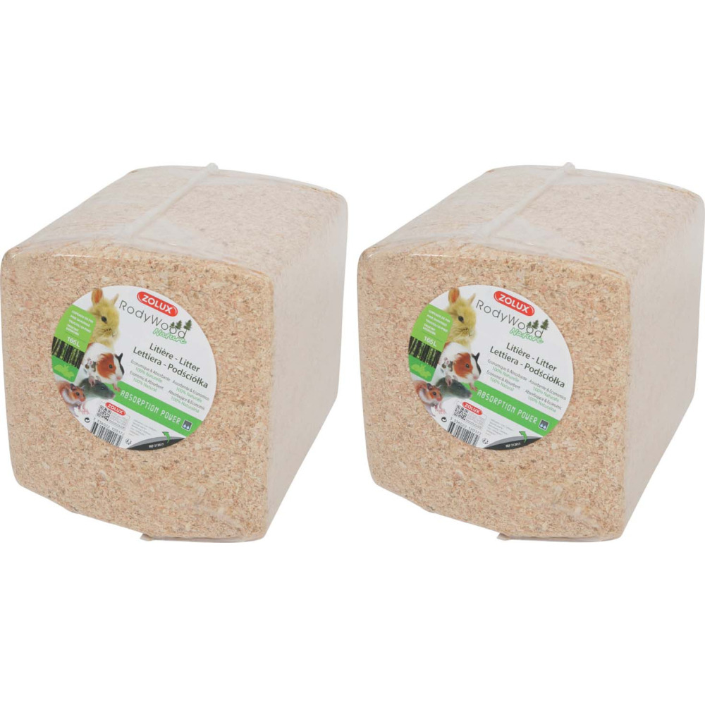 Litière naturelle rodywood lot de 2
