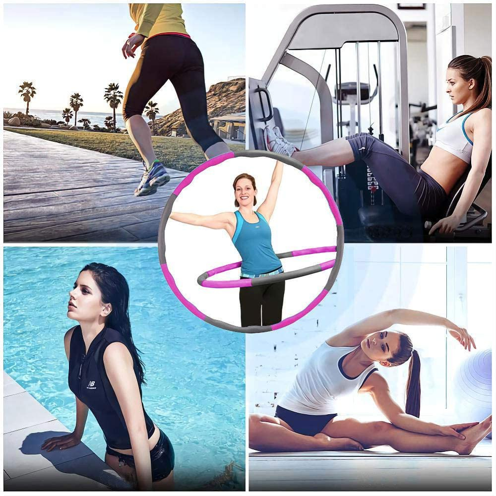 (Ø95cm/1.125kg) Hula Hoop Fitness Reifen Bauchtrainer für Erwachsene / Kinder (8 Abnehmbare Segmente) - Gelb
