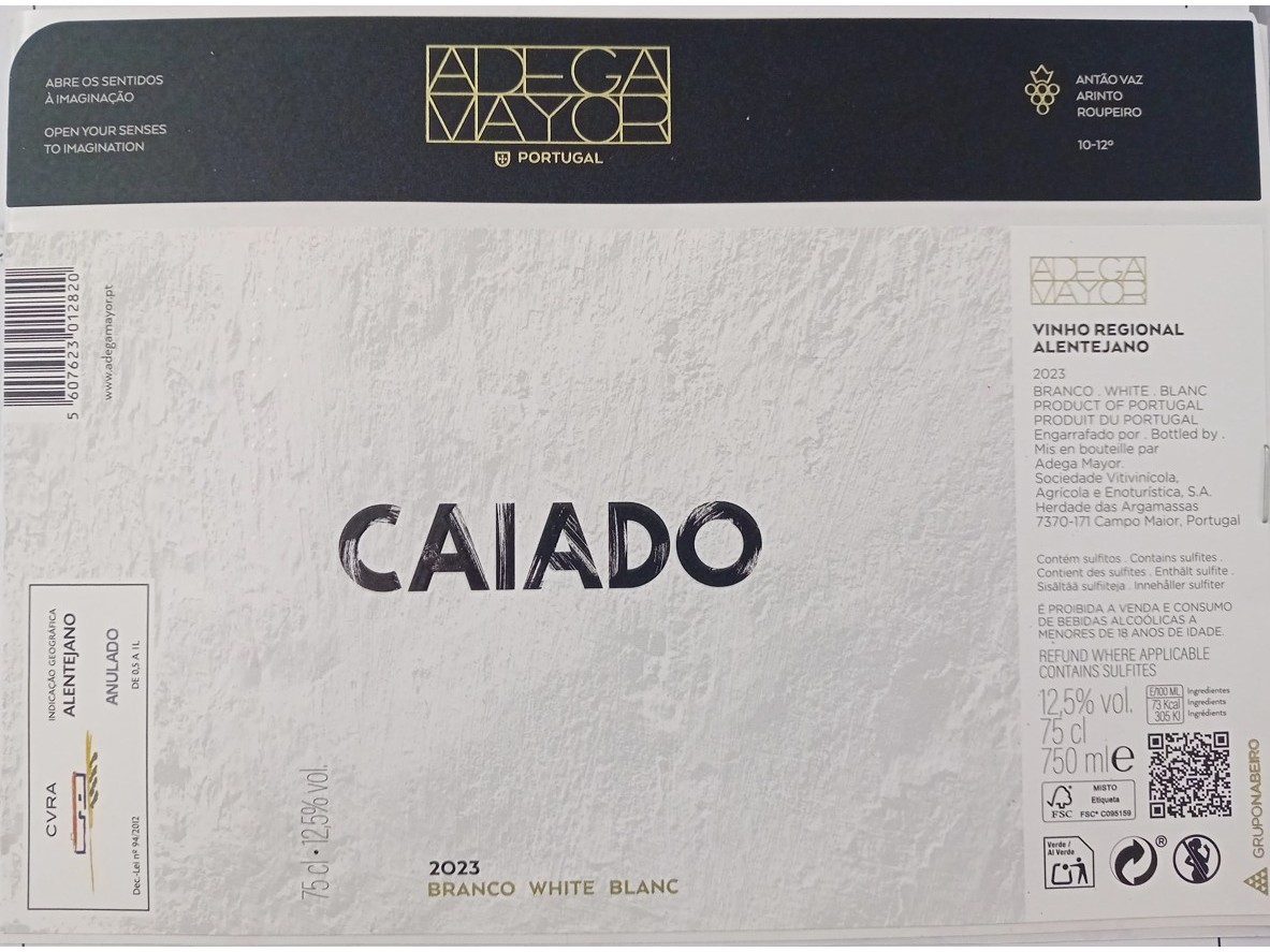 VINHO TINTO ADEGA MAYOR CAIADO ALENTEJO 0.750
