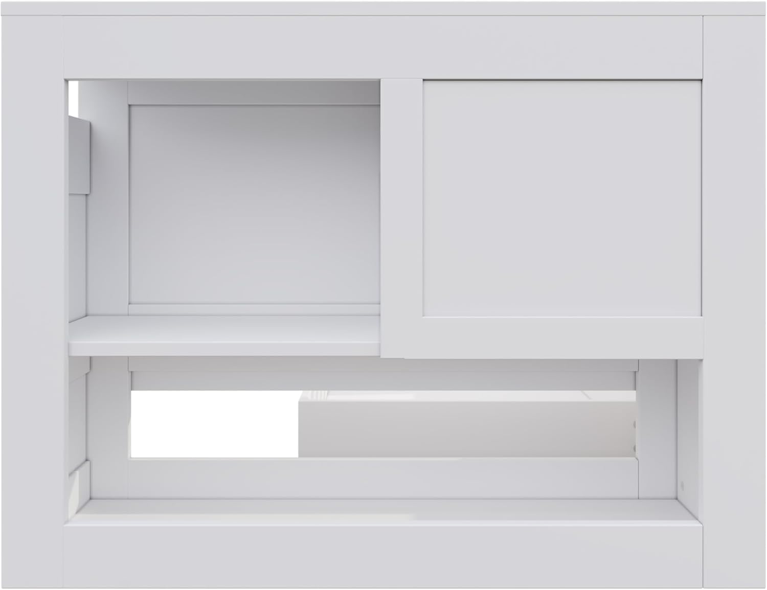 Kinderbett 90x200 cm, Einzelbett mit Regalen und Stauschrank, Stauraumbett mit Schubladen, Bettkasten mit Nachttischen, für Erwachsene und Jugendliche, Weiß, ohne Matratze