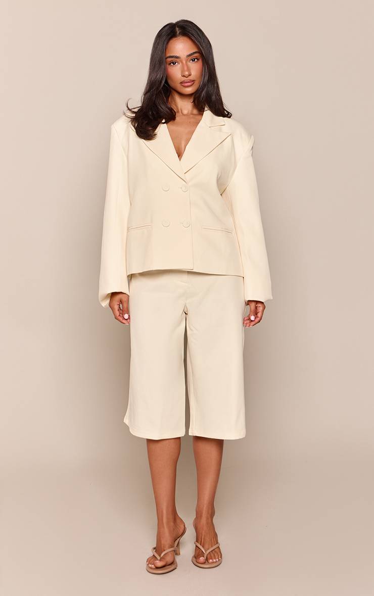 Citron Blazer Croisé Ajusté Ensemble Coordonné
