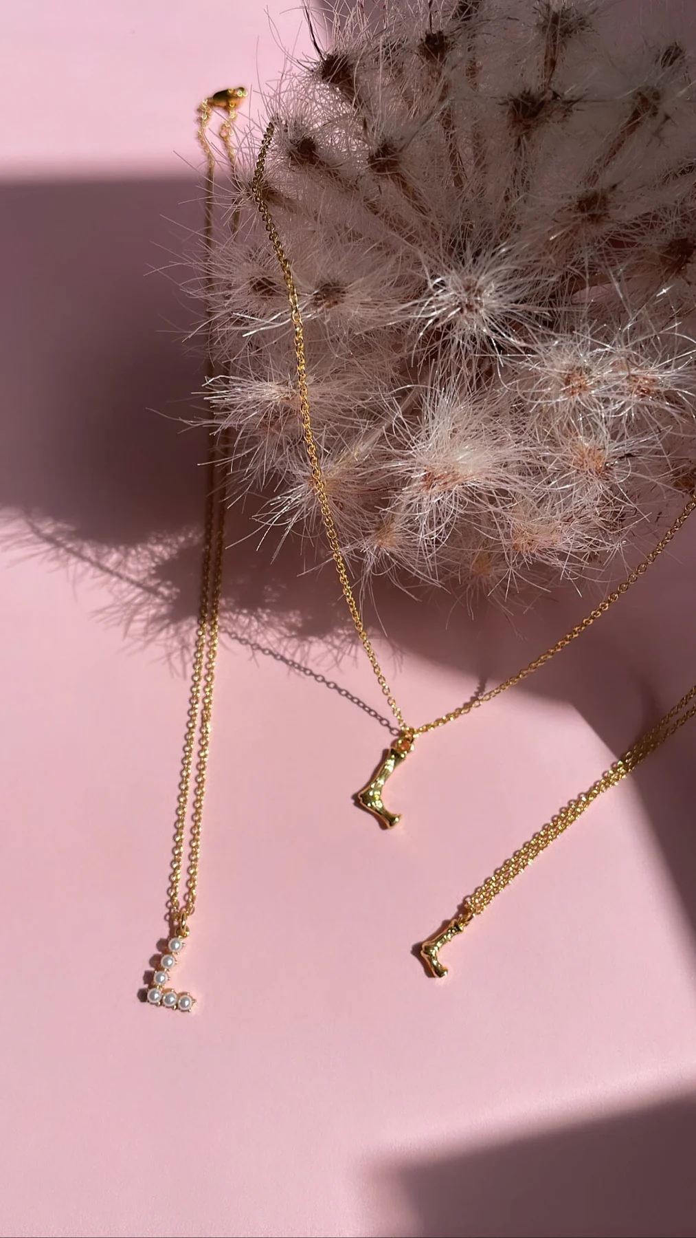 Mellow Moon Pearl Letter Necklace