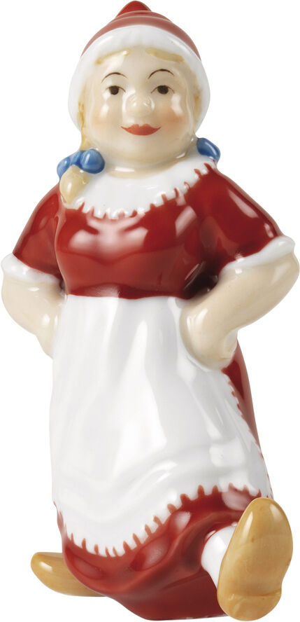 Royal Copenhagen Årets julemandens kone, 10 cm. Multi