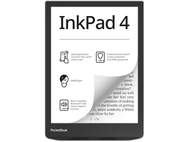 PocketBook InkPad 4 - eBook læser - Linux 3.10.65 - 32 GB - 7.8