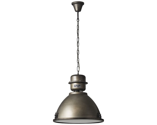 Hanglamp, 1-lichts, HxØ 146x48 cm, zwart/staal