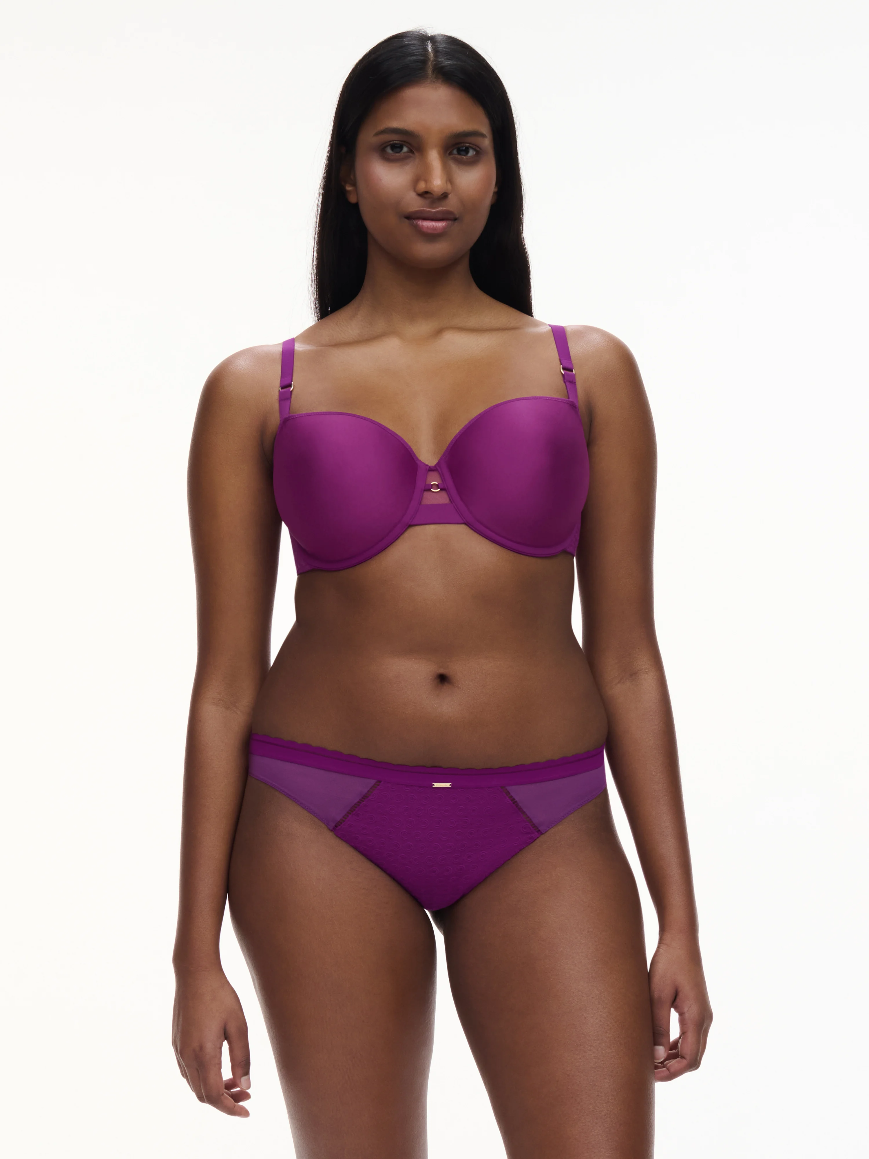 MONOGRAM - Slip dégagé broderie | Violet