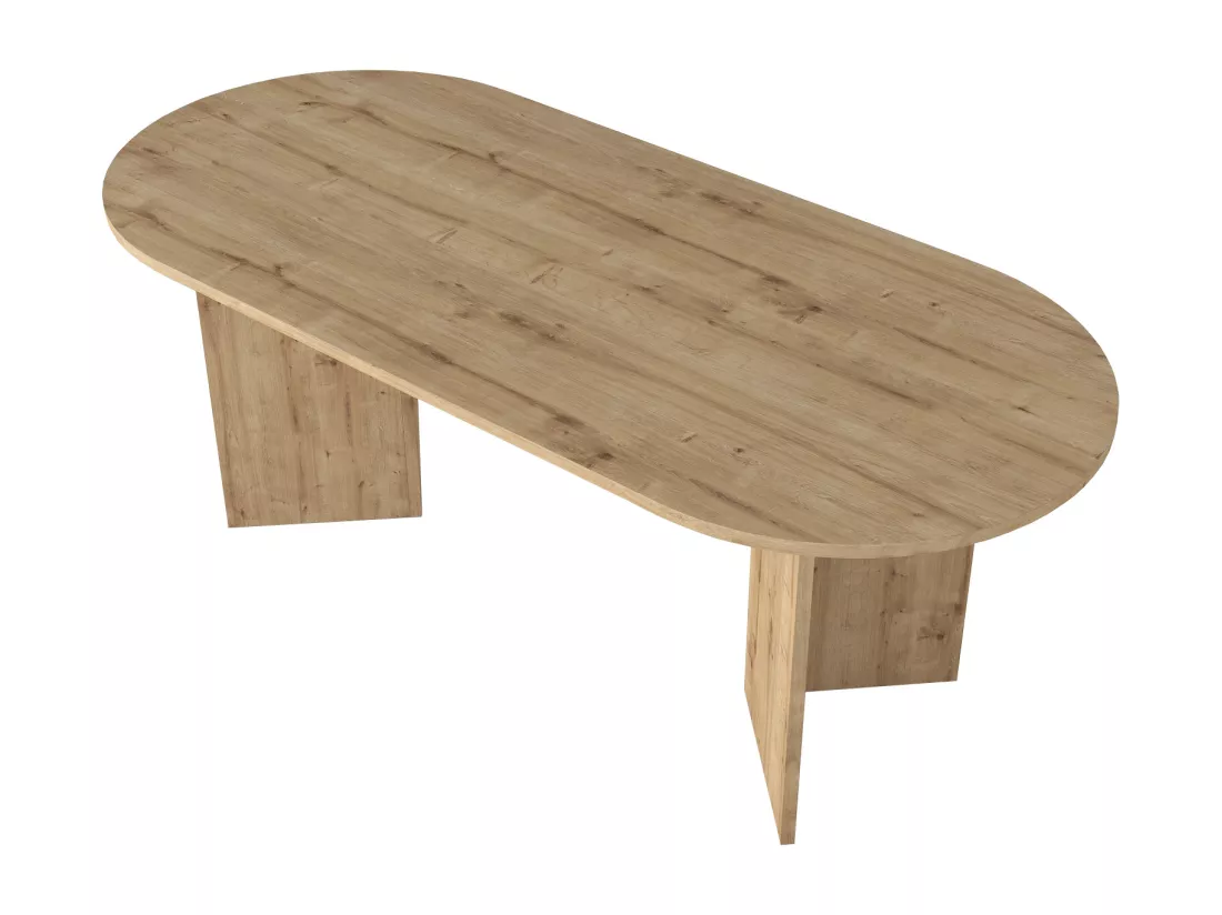 Table à manger 8 personnes - Naturel clair - TOPANIA