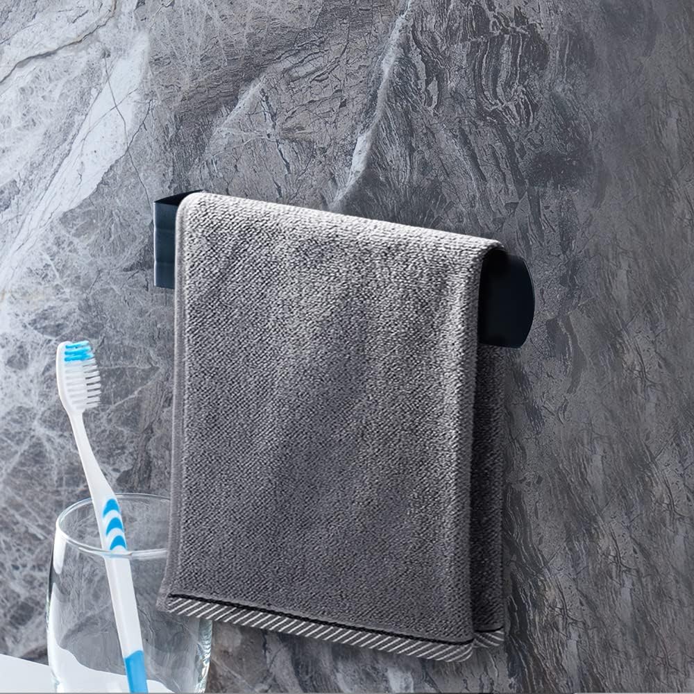 Porte-serviettes autocollant pour salle de bain en acier inoxydable no