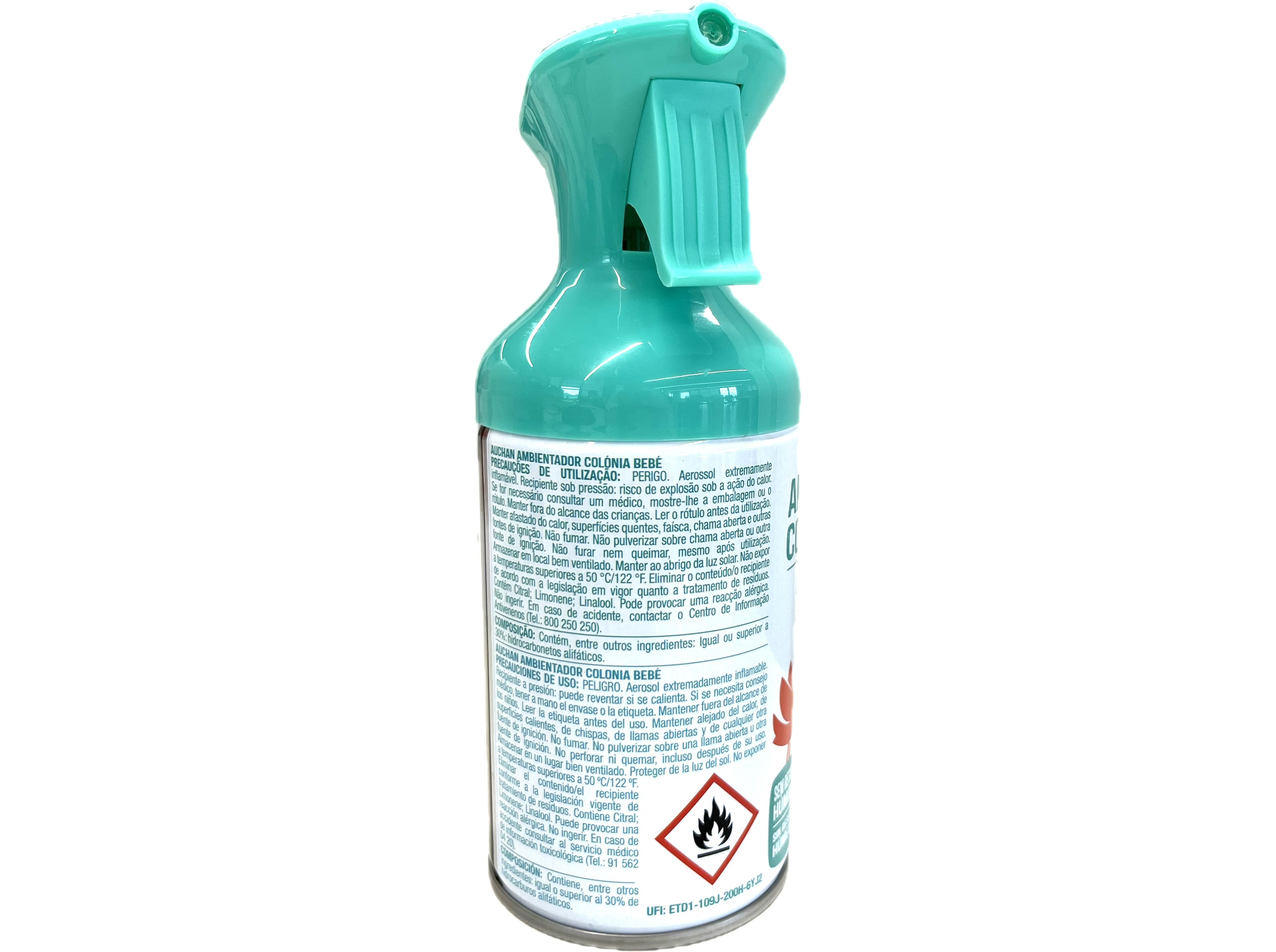 AMBIENTADOR AEROSSOL AUCHAN COLÓNIA BEBÉ 250ML
