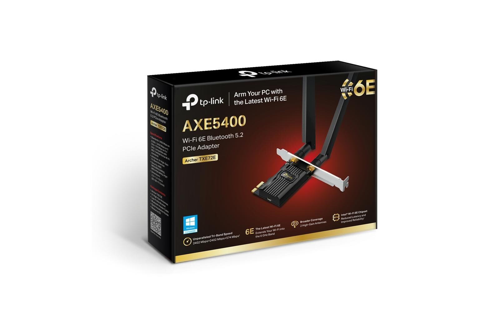 WLAN-AX PCIe Adapter Archer TXE72EAXE5400 Wi-Fi 6E Bluetooth 5.3 PCIe Adapter