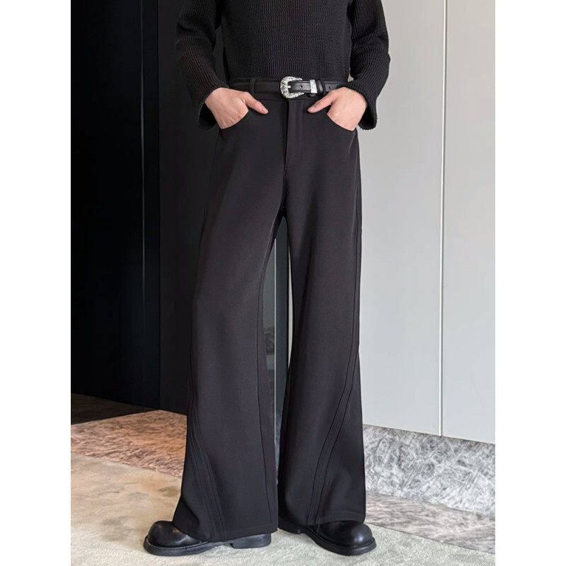 Freehop - Hoge taille effen uitlopende broek