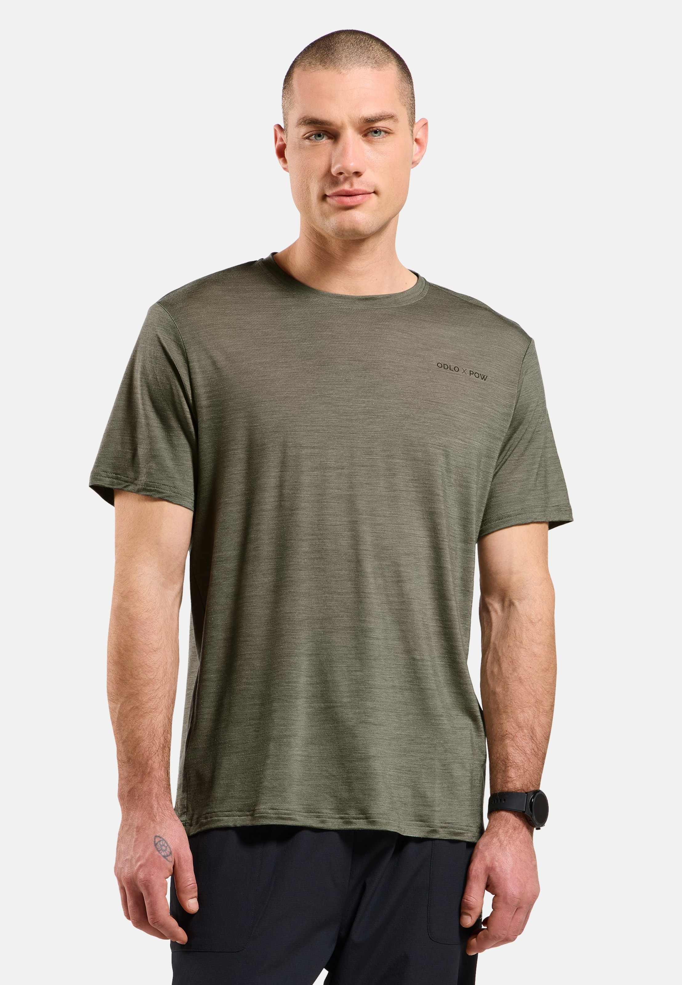Odlo x POW Collective Voices T-Shirt aus Merinomix in vetiver melange