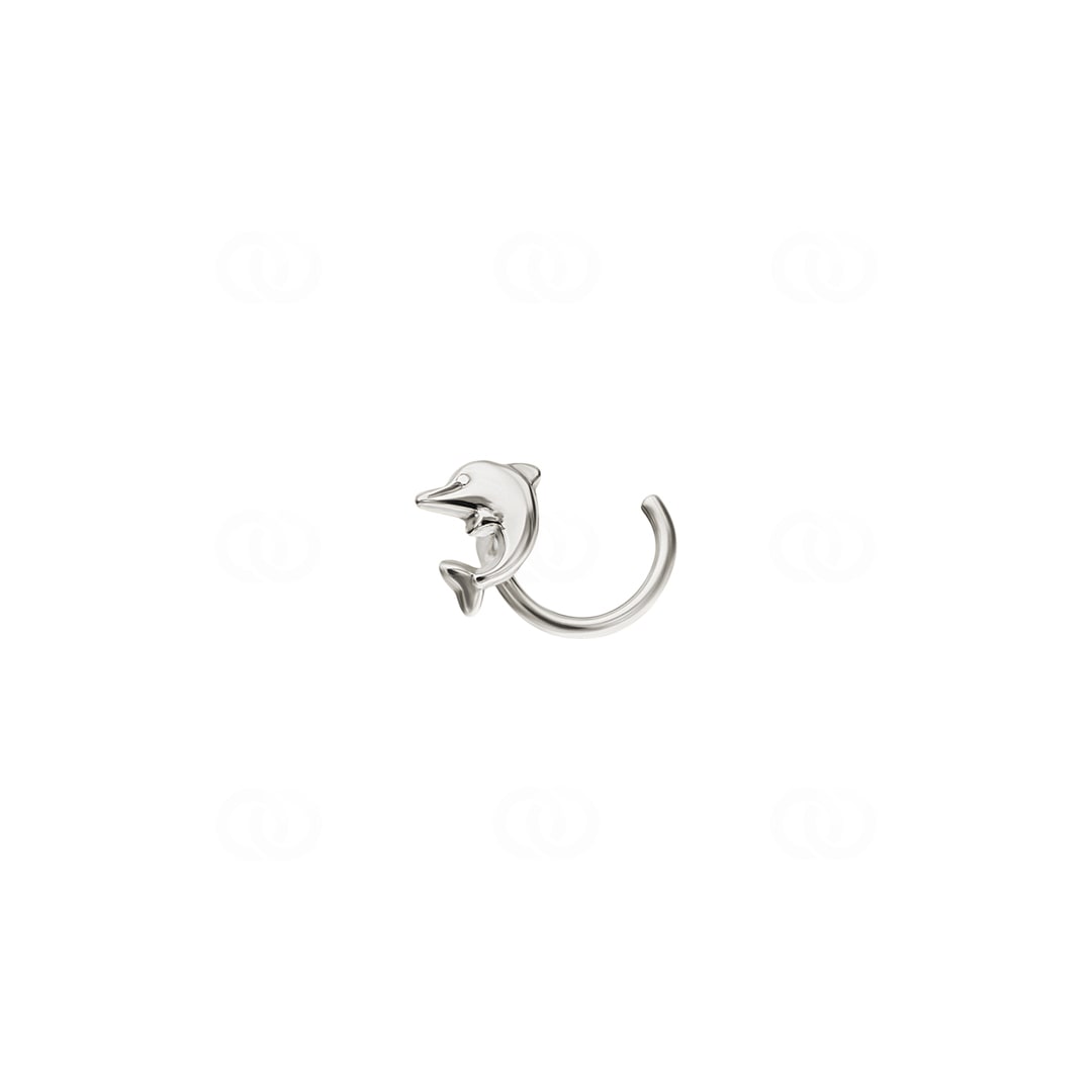Nasenpiercing Spirale 750/18 K Weissgold Delfin