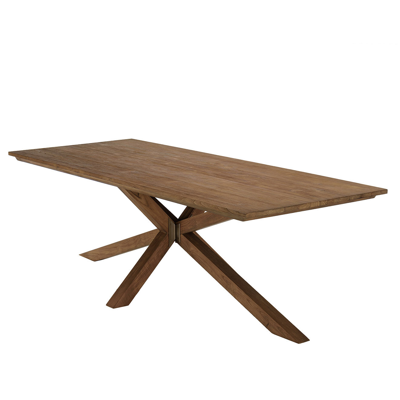 Macabane Table à manger rectangulaire en bois teck recyclé Sixtine bois - 240x100x78 cm