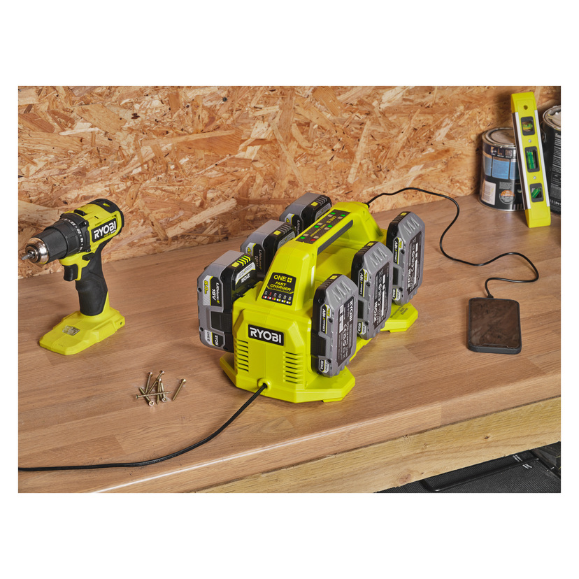 Multilader for 6 batterier 18 V