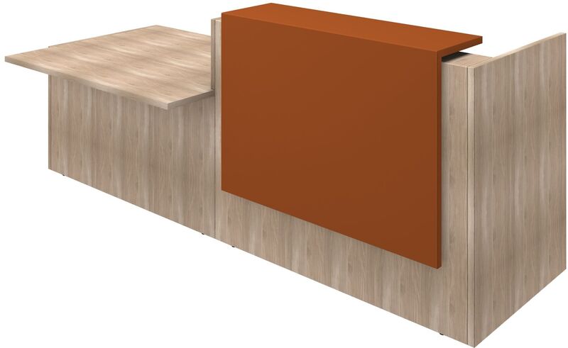Empfangstheke Z2, mit offener Arbeitsplatte rechts