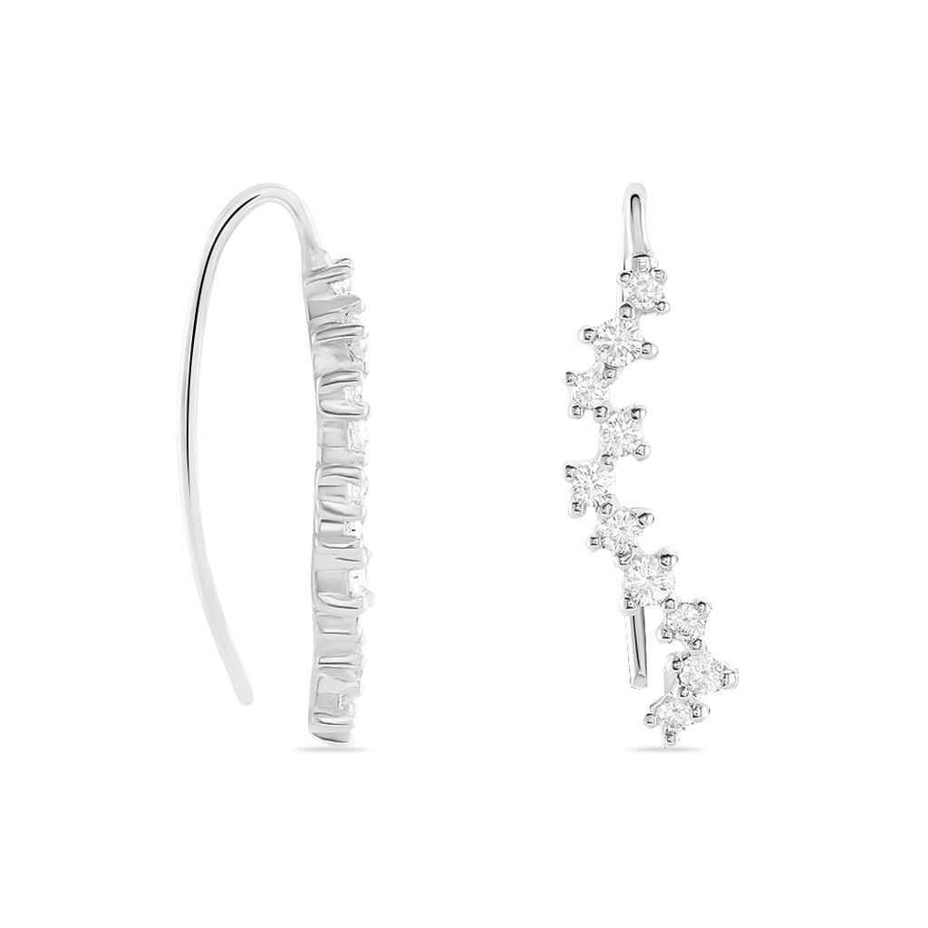 Bijoux D'oreilles Brandi Argent Rhodié Oxyde De Zirconium