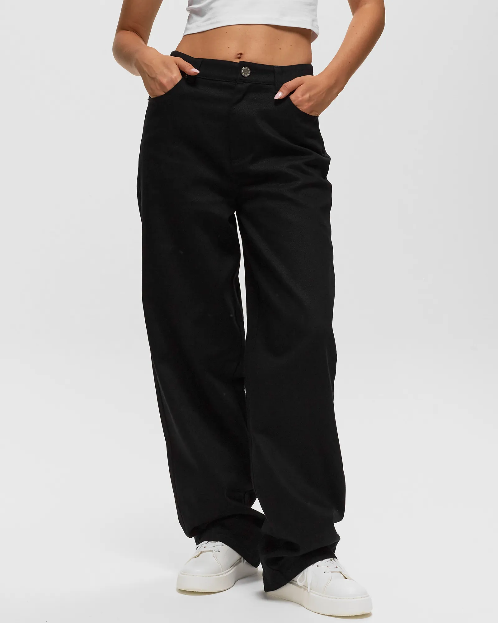 ROTATE Birger Christensen Twill Wide Leg Pants