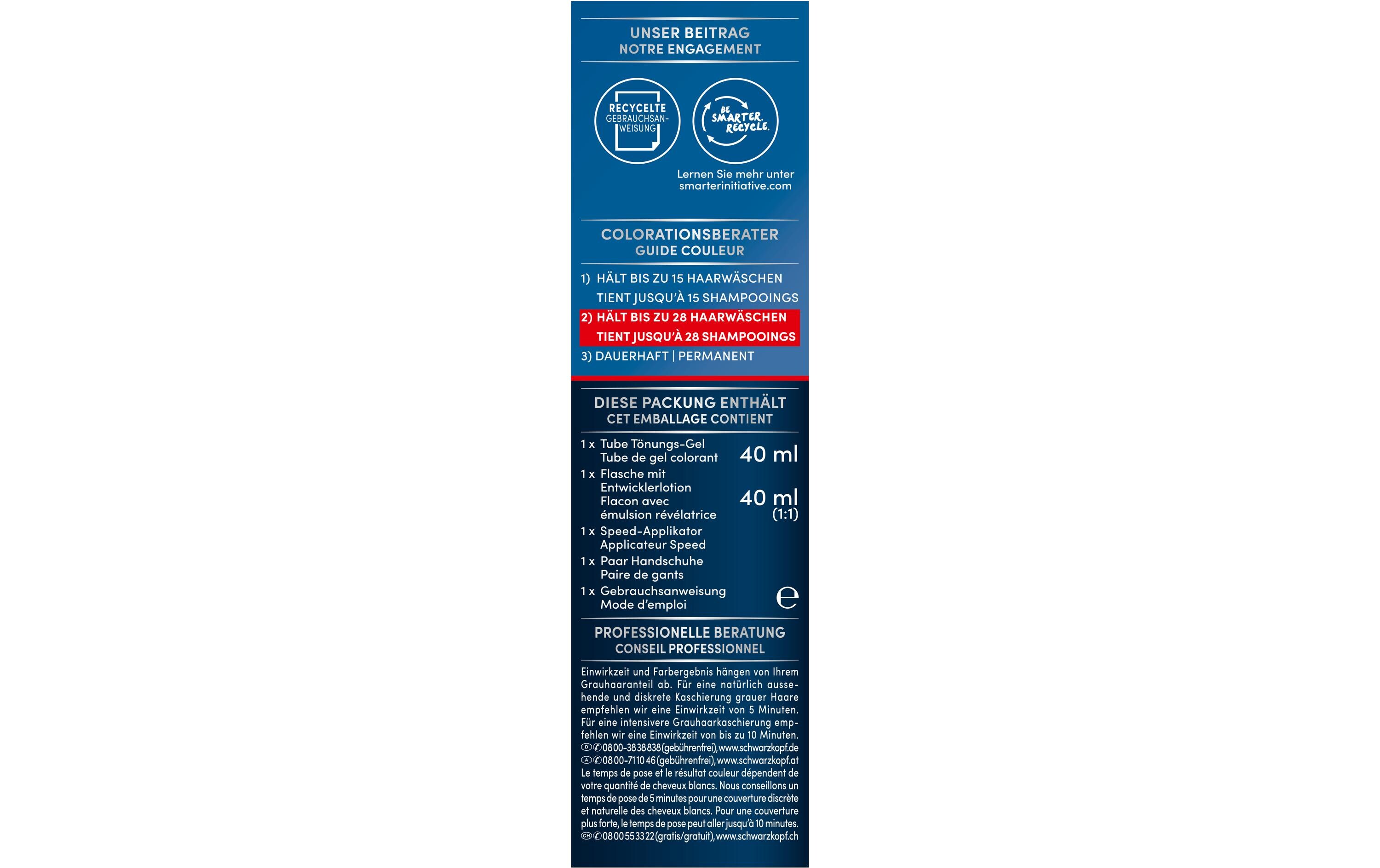 Haarcoloration Anti-Grau 90 SchwarzLeicht anzuwendende Gel-Coloration für Männer