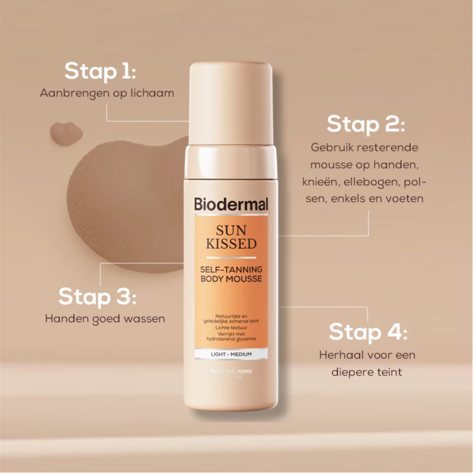 Biodermal Sun Tan Kissed Self Tanning Body Mousse (200 ml)