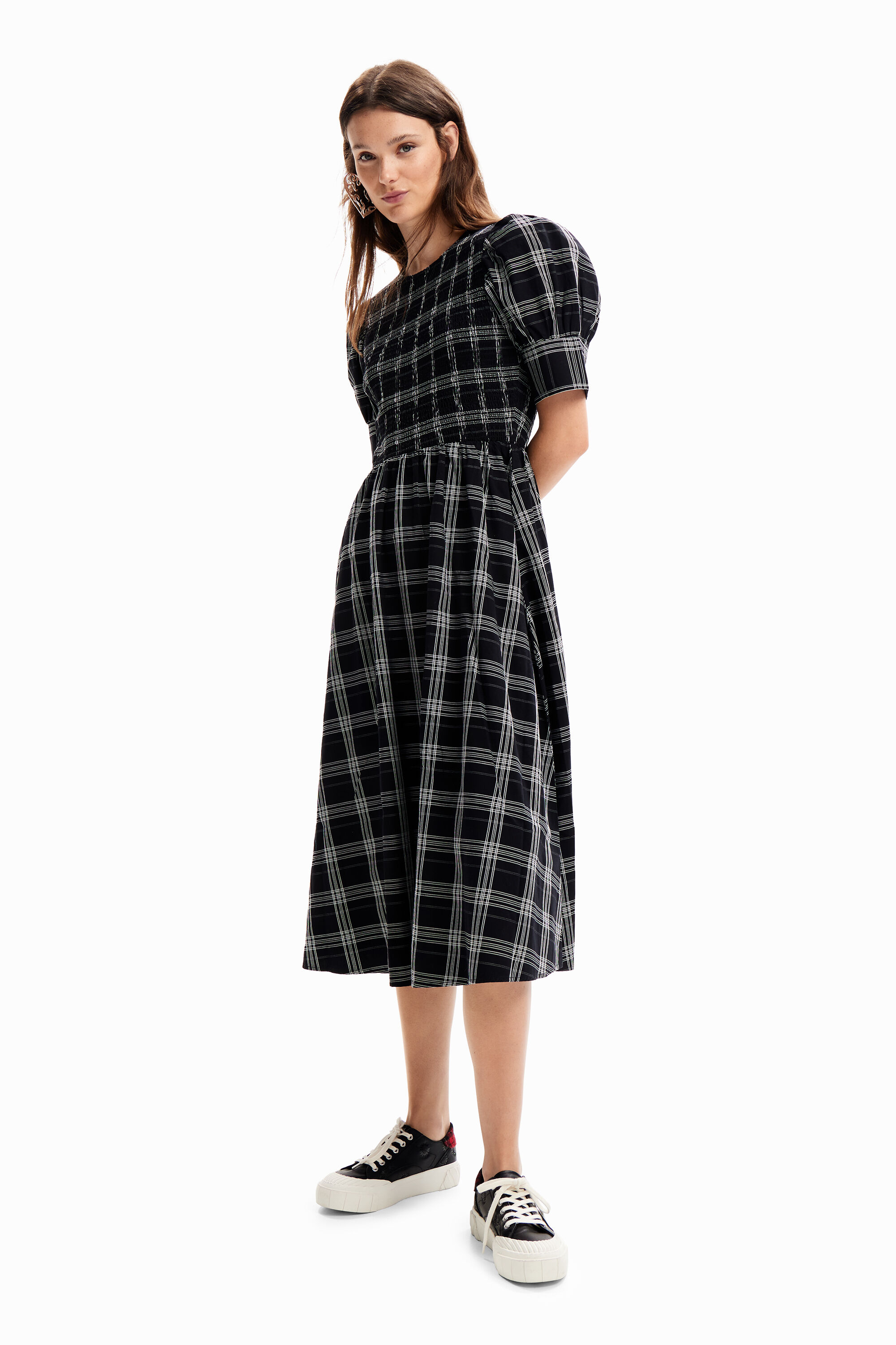 Robe midi carreaux