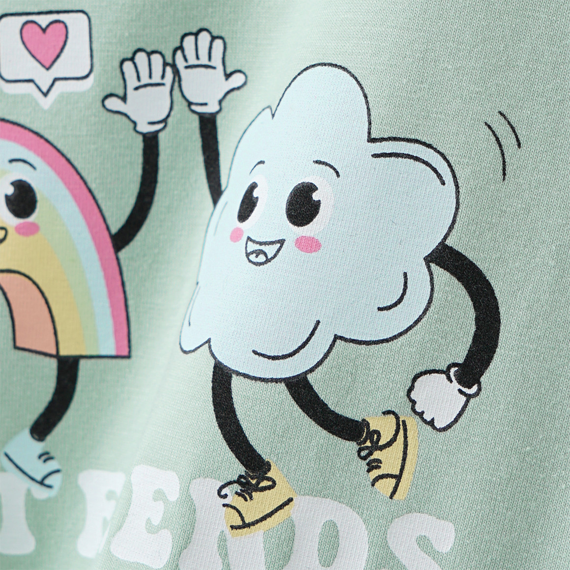 Famy 2 Mädchen Kleider mit Regenbogen-Prints salbei / helllila