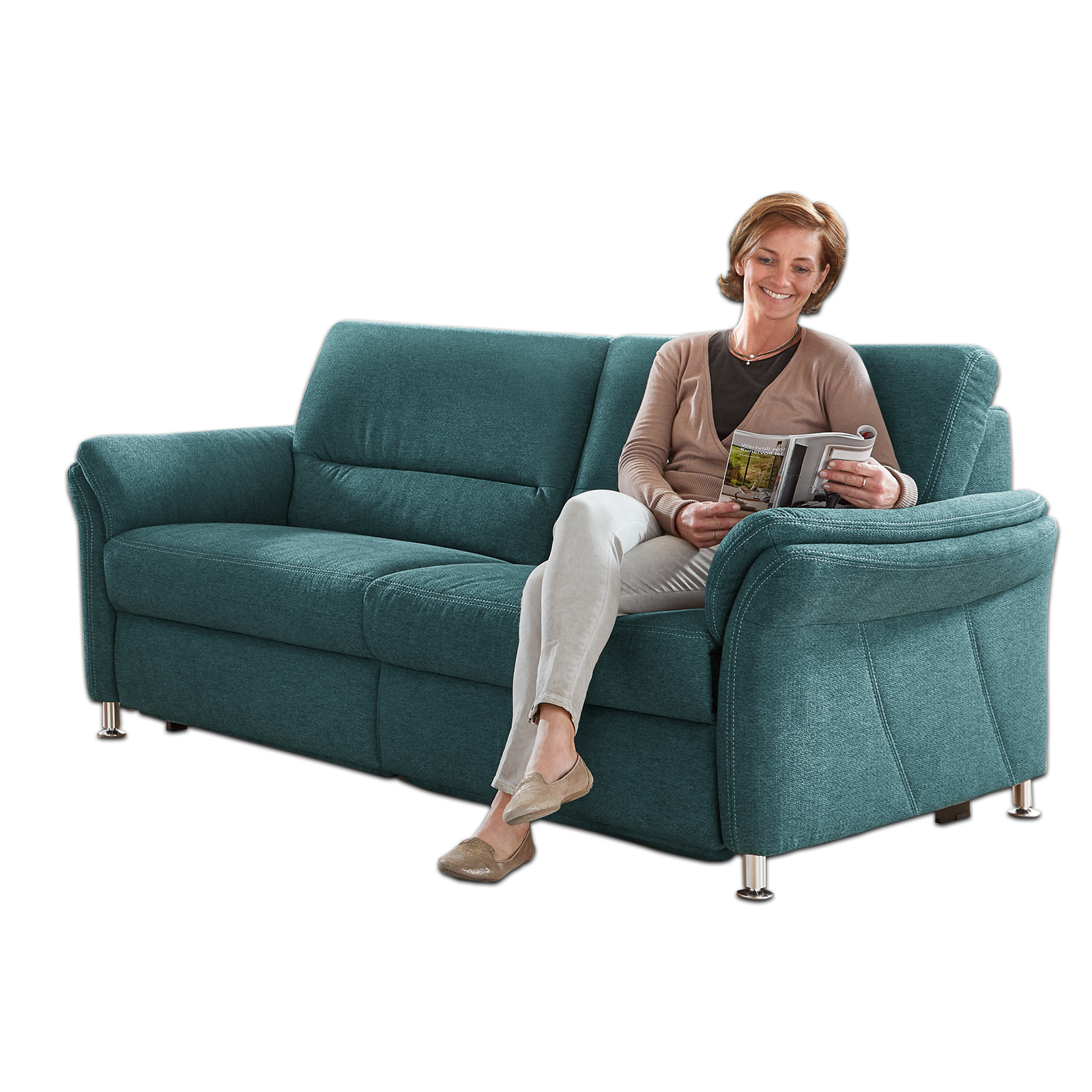 polsterpower 3-Sitzer-Sofa - petrol - Basismodell