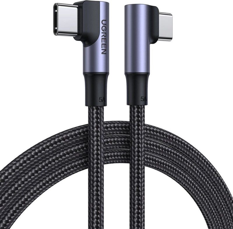 UGREEN - USB C Oplaadkabel - 100W - Dubbele Hoek - Zwart