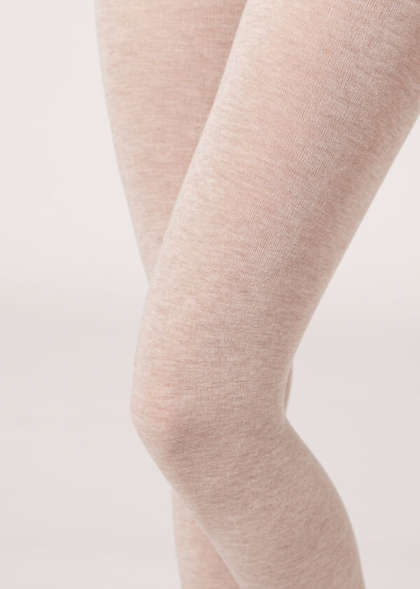 Meias-calças em mistura macia de modal e cashmere