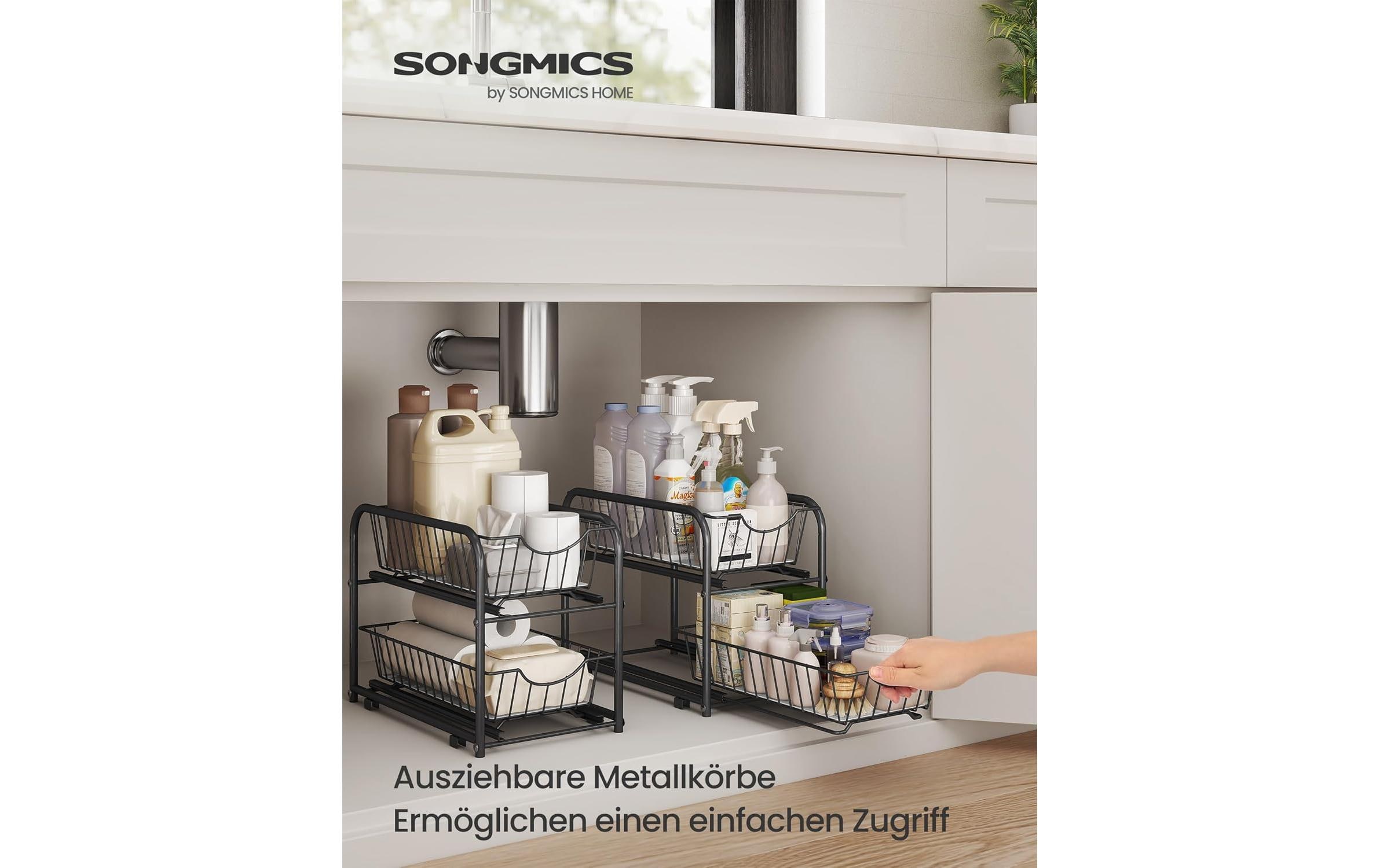 Ausziehbare Home Organizer SchwarzKüchenregal Schubladen