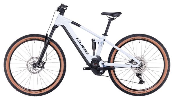 VTT Électrique Tout-Suspendu Cube Stereo Hybrid 120 Pro 750 Shimano Deore 12V 750 Wh 29'' Blanc Flash 2024