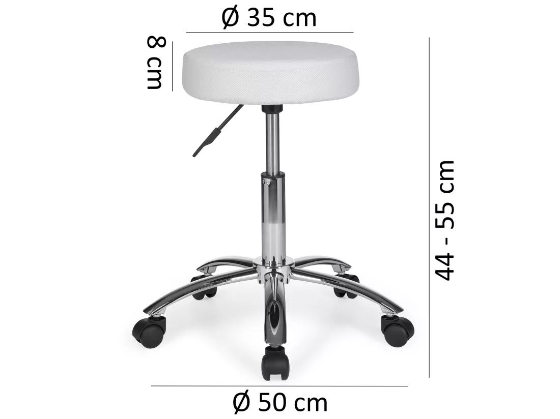 Design Tabouret à Roulettes Pivotant 360° Rembourré Tabouret de bureau