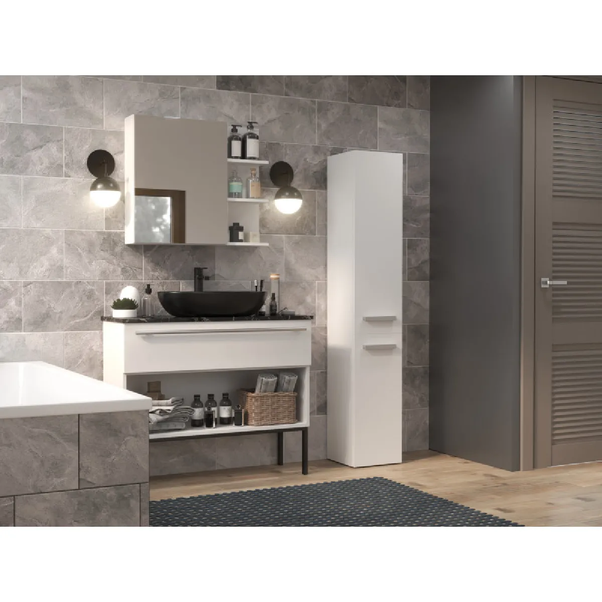 Vivaldi Nelis Salle de Bain - 31 cm - Blanc