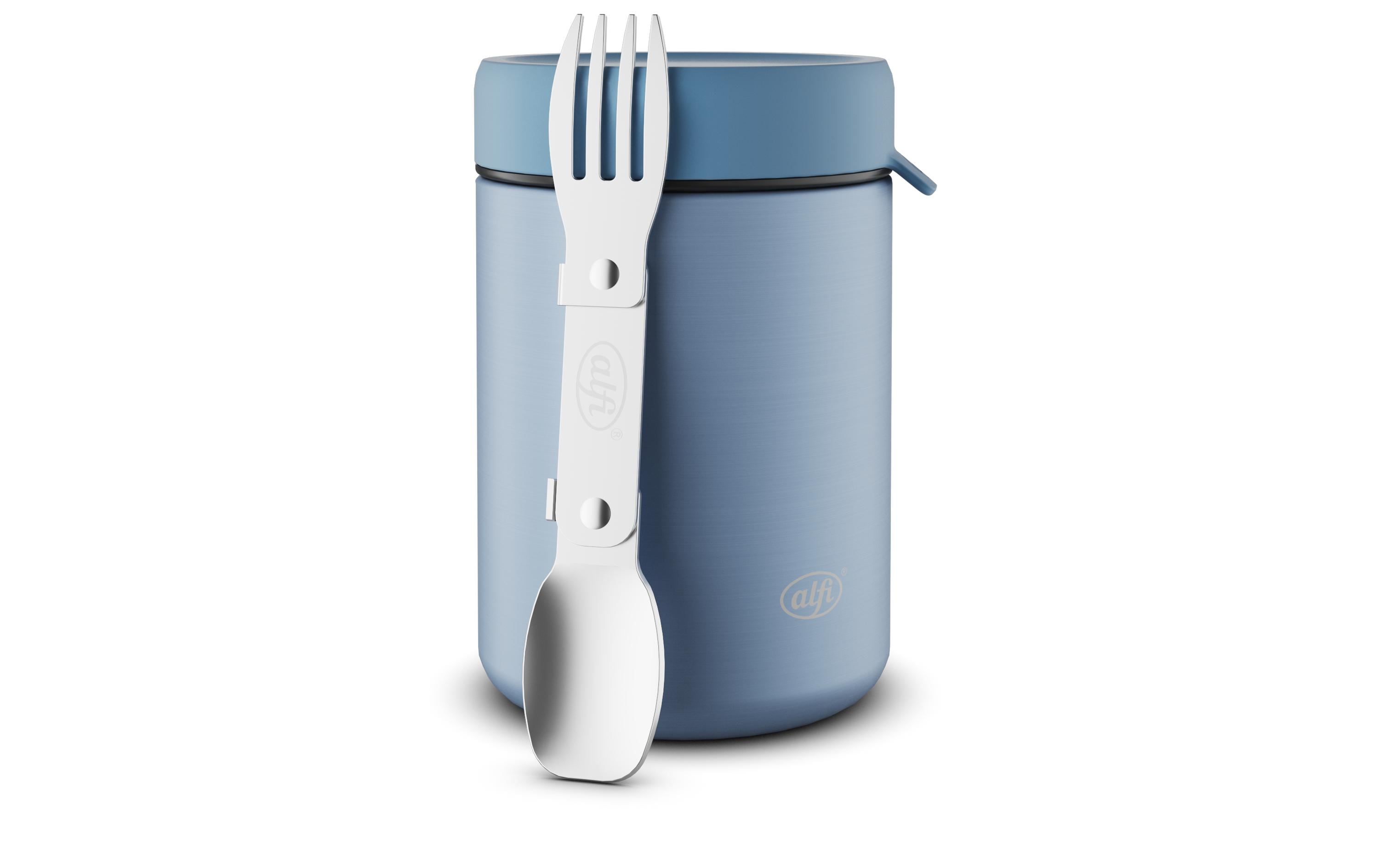 Thermo-Foodbehälter 0.35 l, HellblauOutdoor-Behälter aus Edelstahl mit Göffel