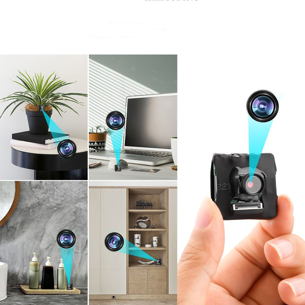 Ultra Mini WiFi IP Kamera Full HD 1080p mit Akku (200mAh)   Micro SD Kartenslot (3 x 3cm) - Schwarz