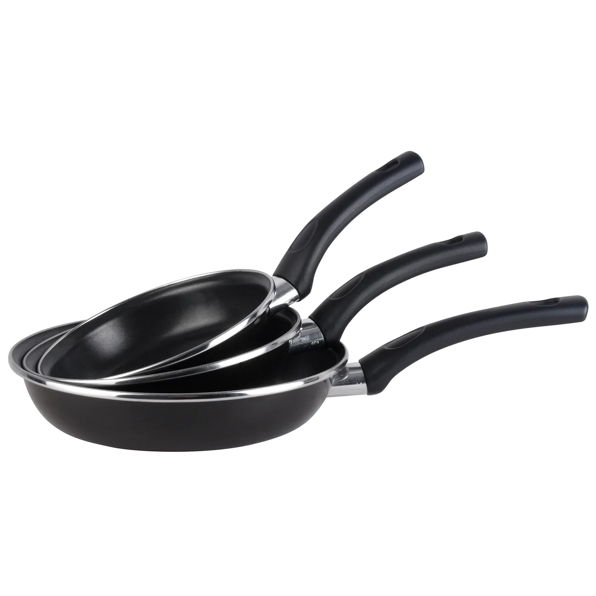 Batterie de cuisine 7 pièces Jeu 3 poêles 18-20-24 cm induction antiad